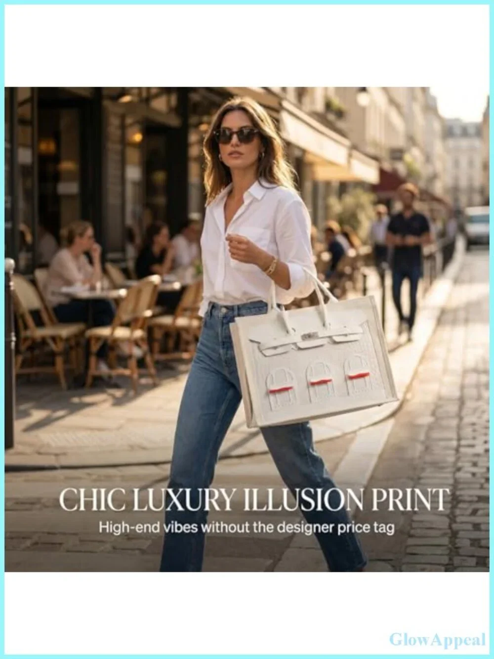 Luxury Illusion Print Canvas Tote Bag, 16oz Heavy Duty, Fits 15-inch Laptop